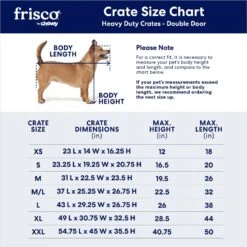 Frisco Heavy Duty Fold & Carry Double Door Collapsible Wire Dog Crate -Frisco Sales Store 109789 PT2. AC SS1800 V1672870100