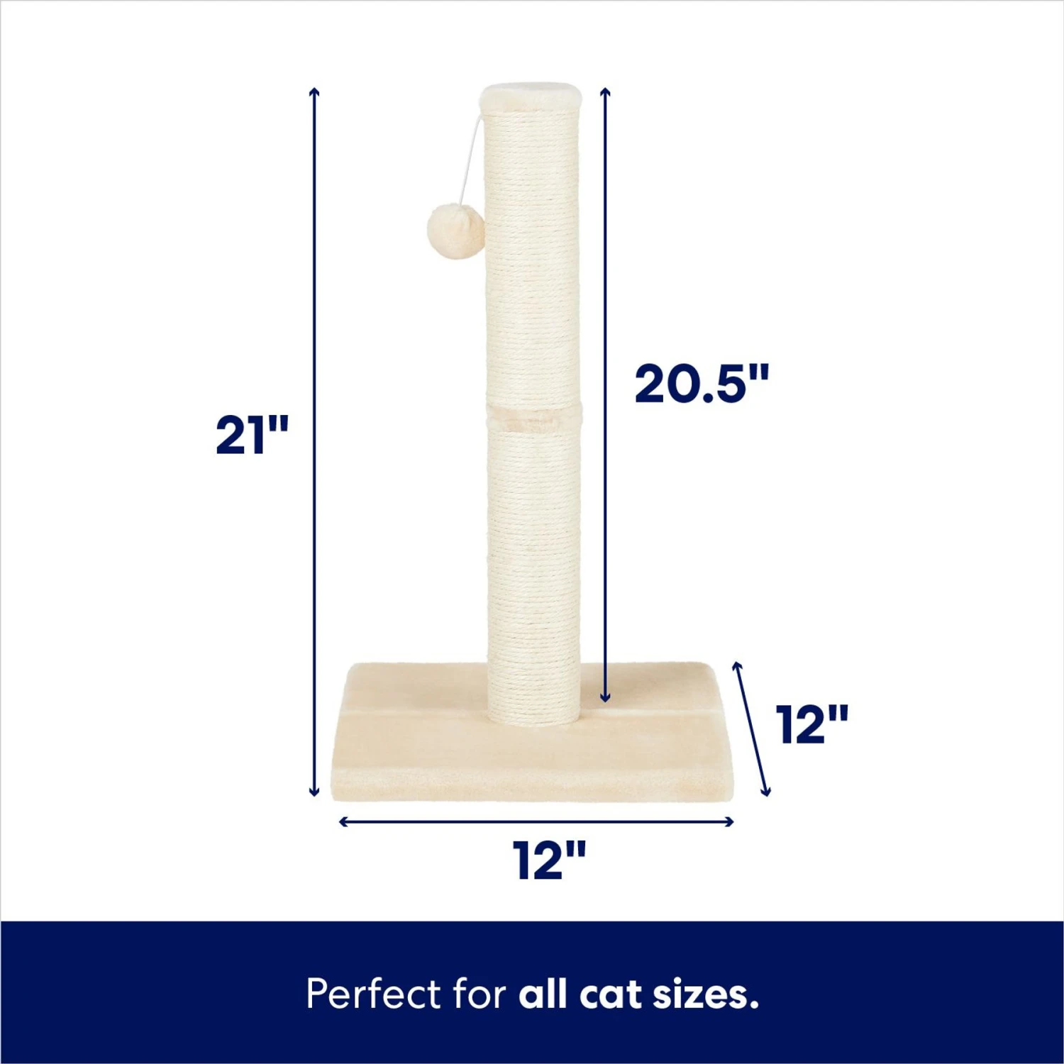 Frisco 21-in Sisal Cat Scratching Post With Toy 2 Frisco 21-in Sisal Cat Scratching Post With Toy - Image 2