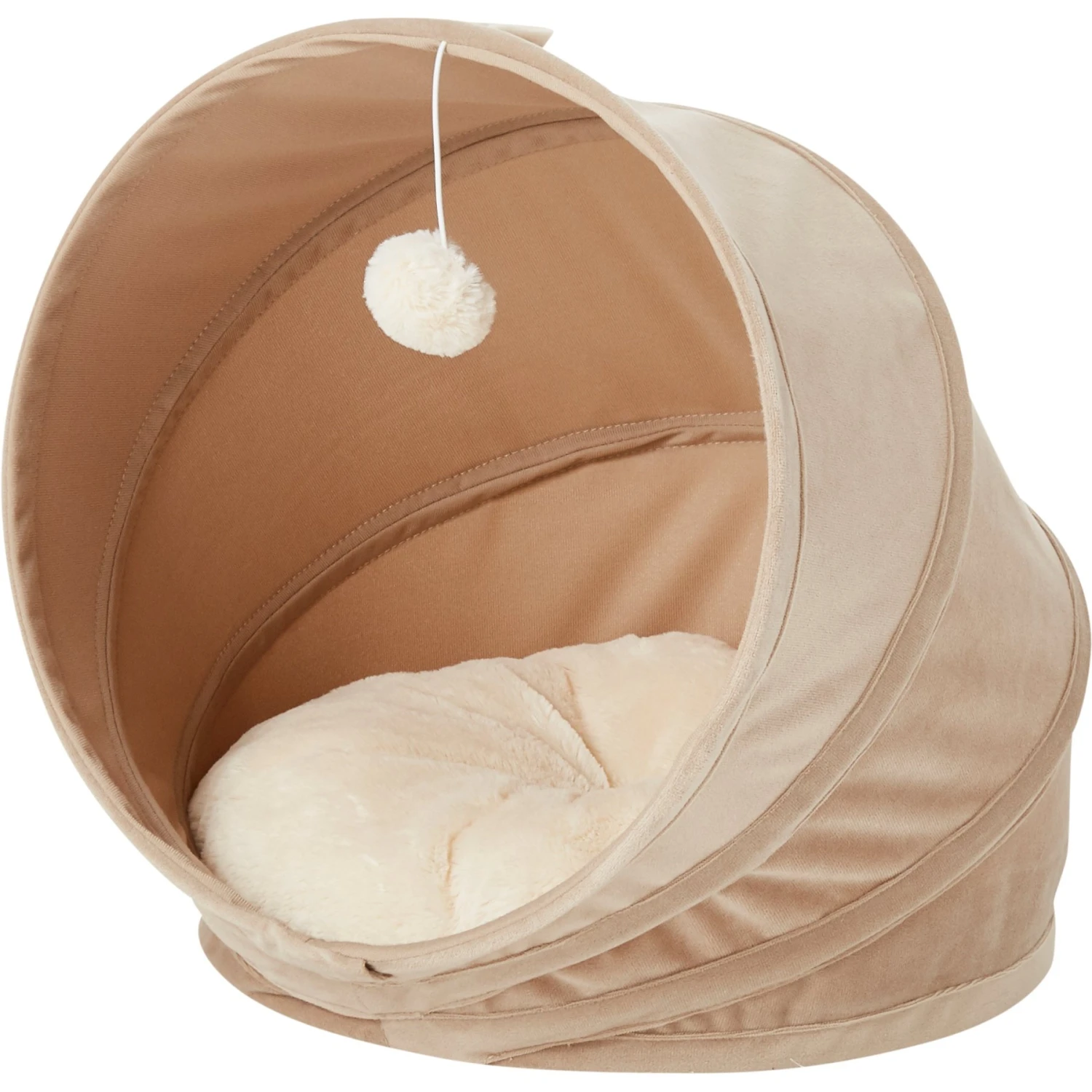 Frisco Foldable Canopy Cat Bed, Sandy Beige 2 Frisco Foldable Canopy Cat Bed, Sandy Beige - Image 2