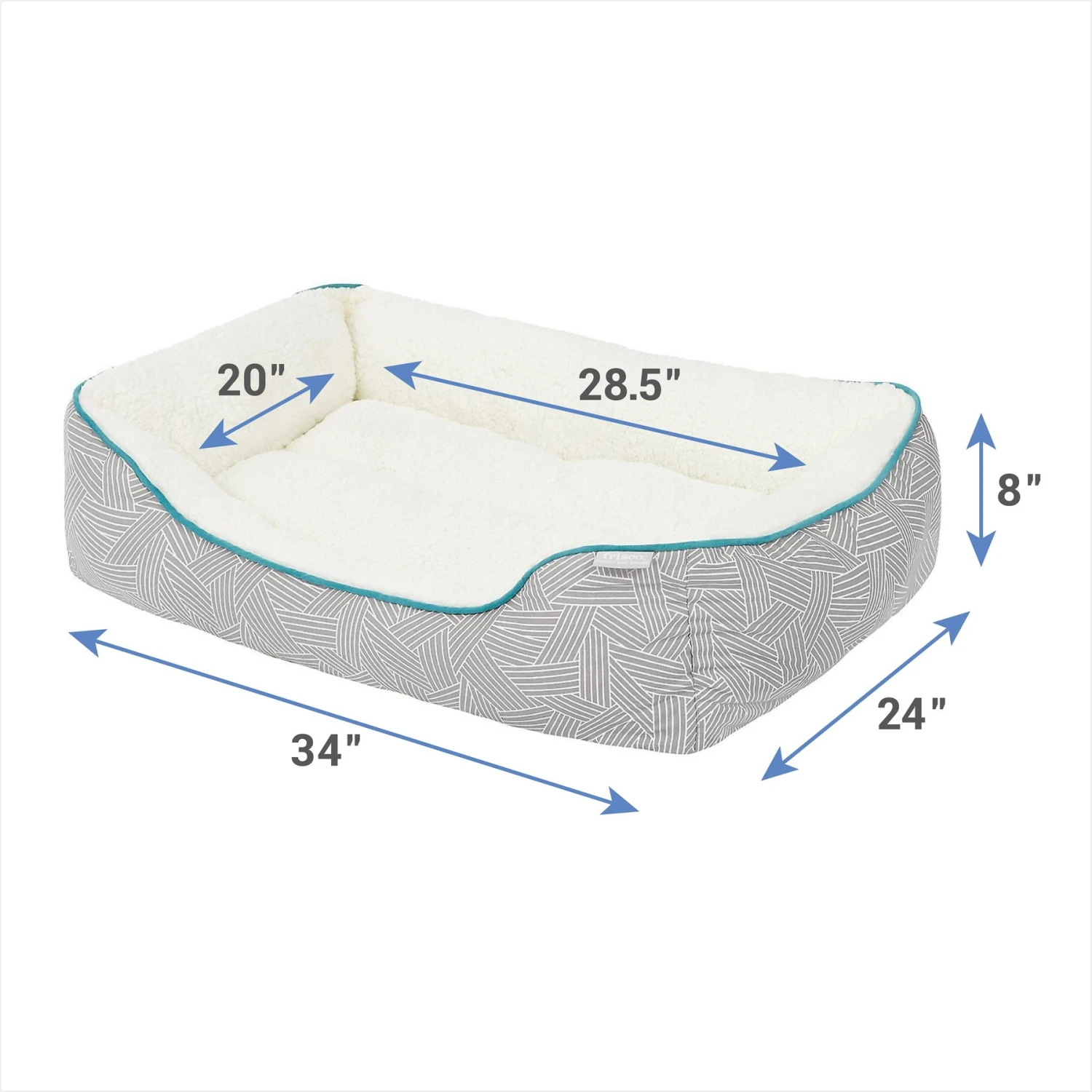 Frisco Sherpa Rectangular Bolster Cat & Dog Bed 2 Frisco Sherpa Rectangular Bolster Cat & Dog Bed - Image 2