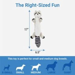 Frisco Raccoon Skinny Plush Squeaky Dog Toy -Frisco Sales Store 147045 PT2. AC SS1800 V1539205484
