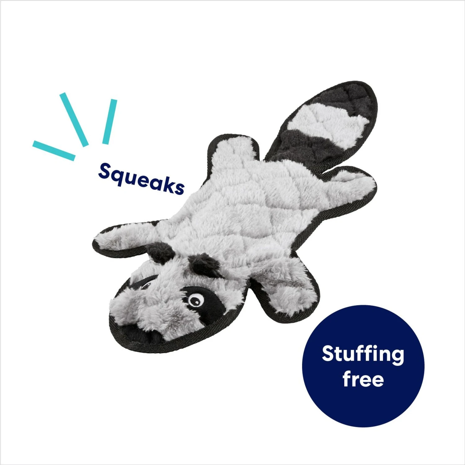 Frisco Raccoon Stuffing-Free Flat Plush Squeaky Dog Toy 3 Frisco Raccoon Stuffing-Free Flat Plush Squeaky Dog Toy - Image 3
