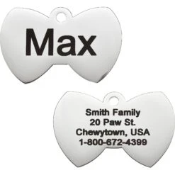 Frisco Stainless Steel Personalized Dog & Cat ID Tag, Bow Tie