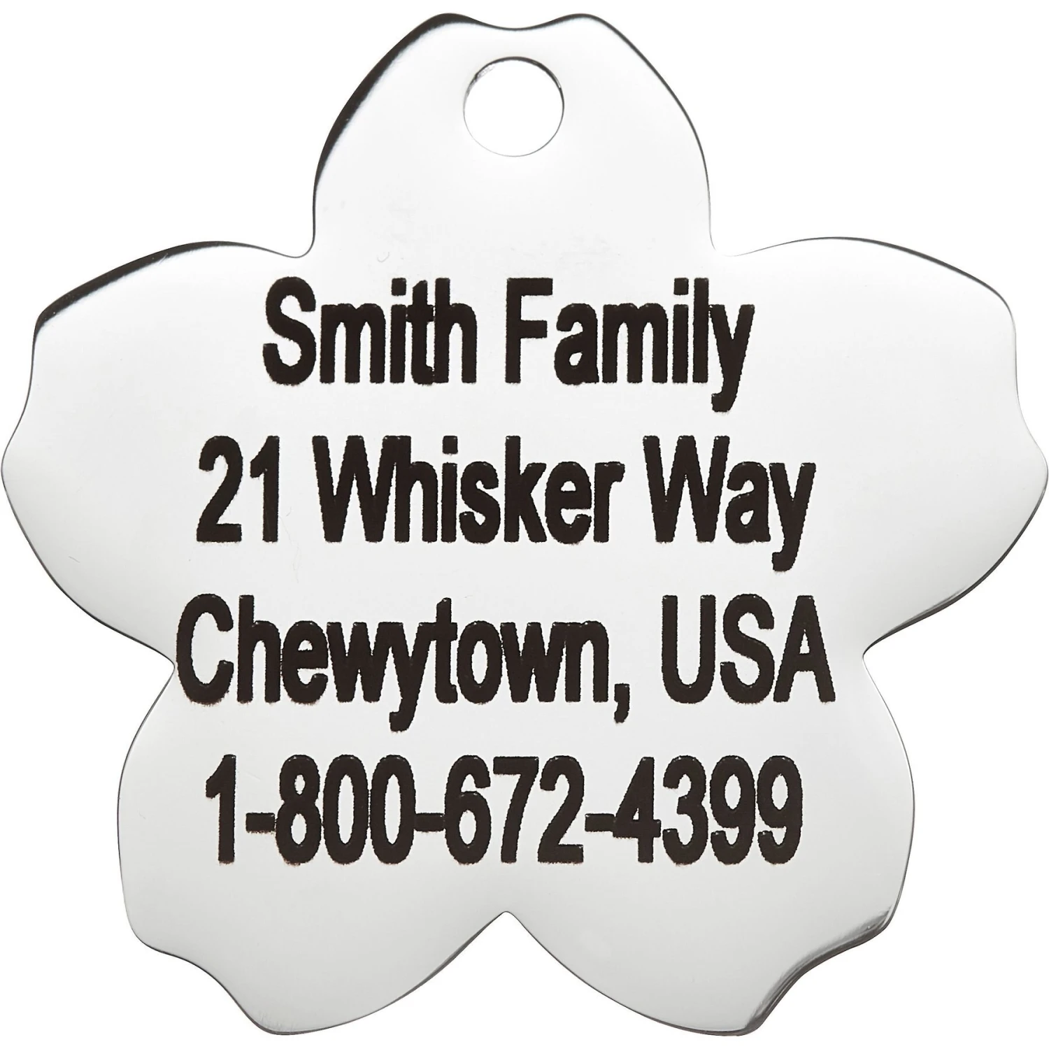 Frisco Stainless Steel Personalized Dog & Cat ID Tag, Flower 4 Frisco Stainless Steel Personalized Dog & Cat ID Tag, Flower - Image 4