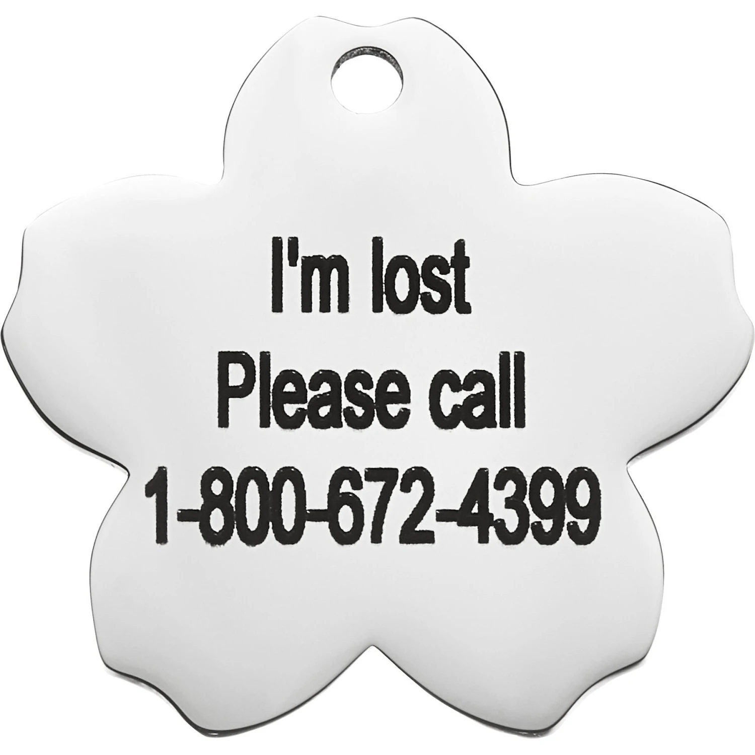 Frisco Stainless Steel Personalized Dog & Cat ID Tag, Flower 5 Frisco Stainless Steel Personalized Dog & Cat ID Tag, Flower - Image 5