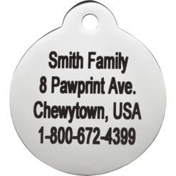 Frisco Personalized Dog & Cat Tag, Round -Frisco Sales Store 153015 PT3. AC SS1800 V1548964844