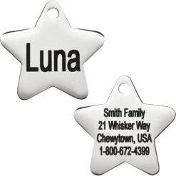 Frisco Stainless Steel Personalized Dog & Cat ID Tag, Star