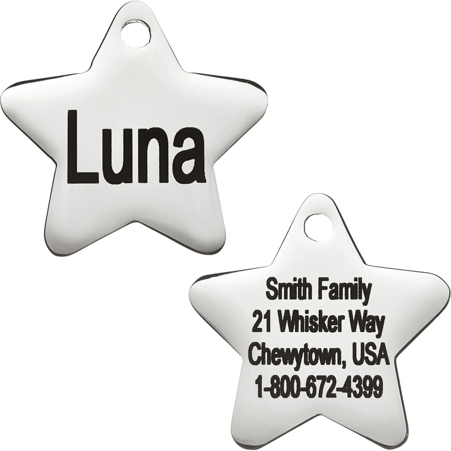 Frisco Stainless Steel Personalized Dog & Cat ID Tag, Star 1 Frisco Stainless Steel Personalized Dog & Cat ID Tag, Star