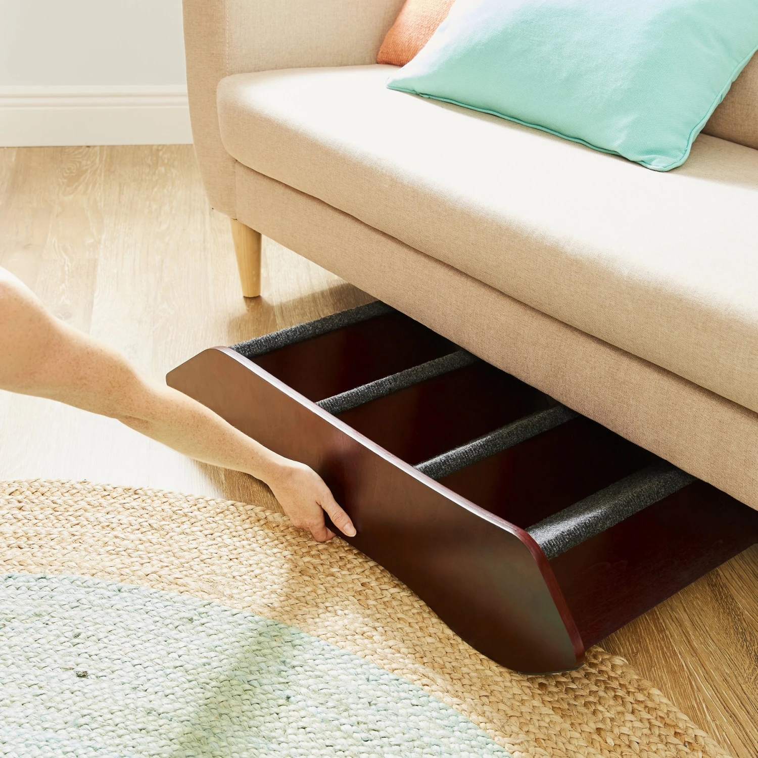 Frisco Deluxe Foldable Wooden Carpeted Cat & Dog Stairs 5 Frisco Deluxe Foldable Wooden Carpeted Cat & Dog Stairs - Image 5