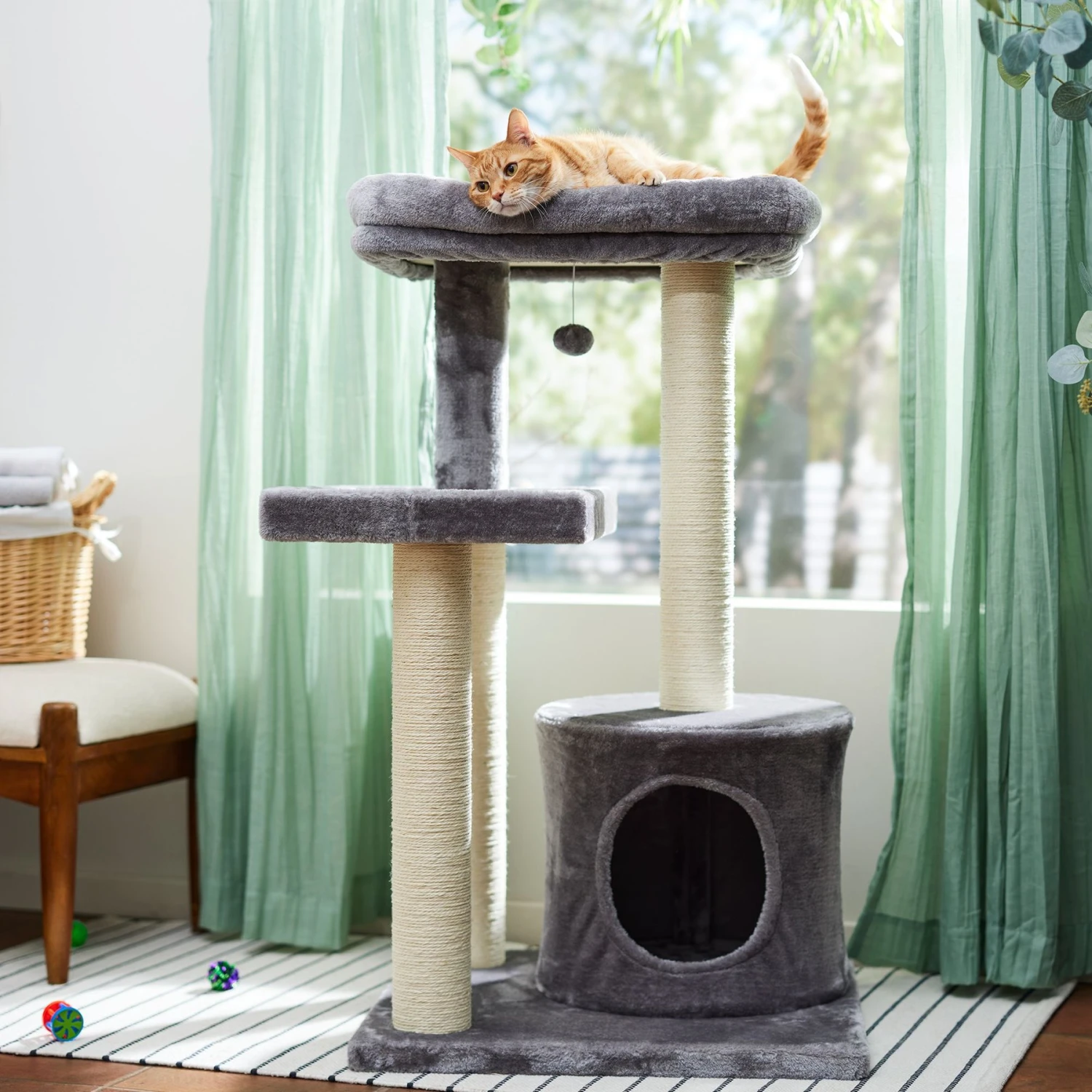 Frisco 42-in Heavy Duty Faux Fur Cat Tree & Condo 1 Frisco 42-in Heavy Duty Faux Fur Cat Tree & Condo