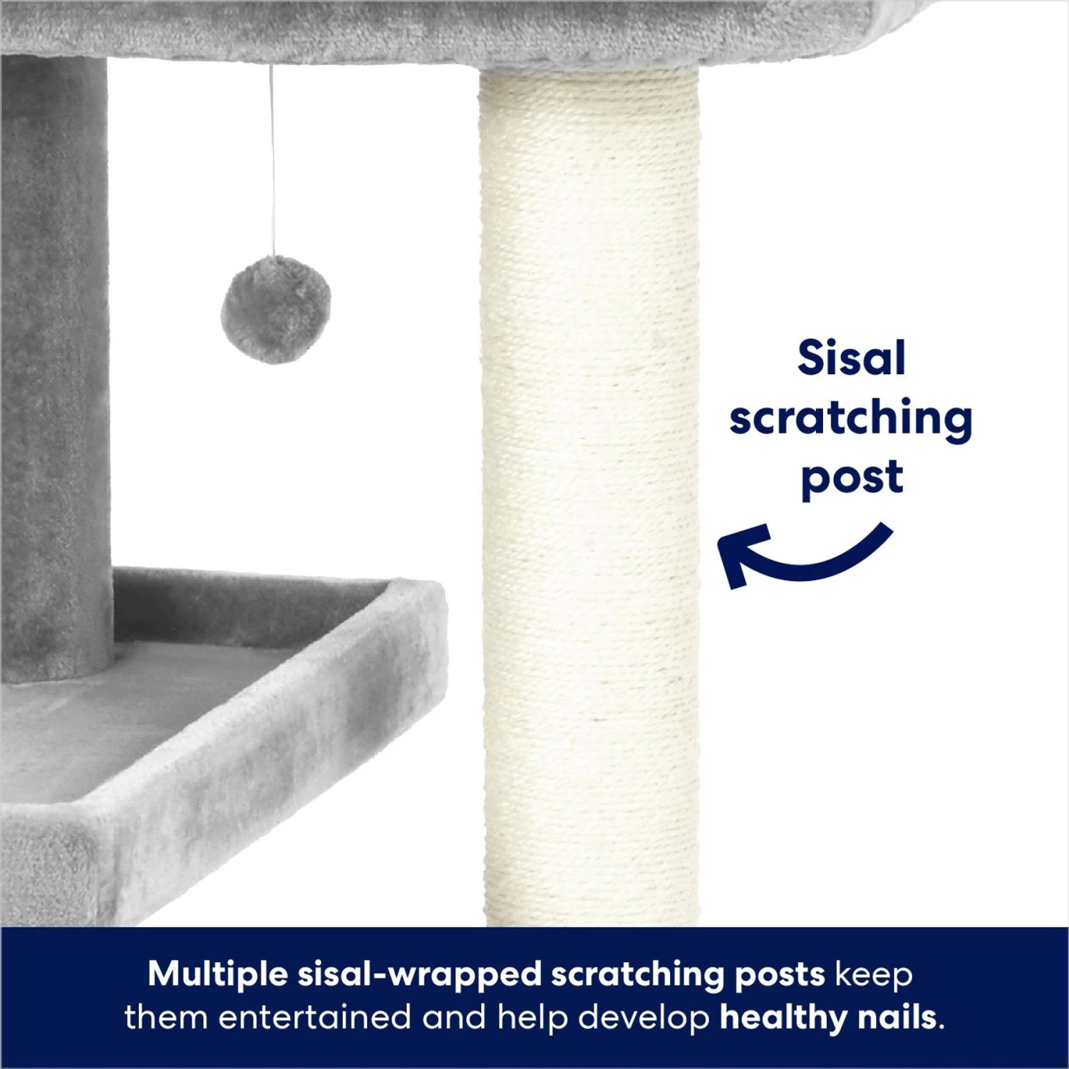 Frisco 42-in Heavy Duty Faux Fur Cat Tree & Condo 4 Frisco 42-in Heavy Duty Faux Fur Cat Tree & Condo - Image 4