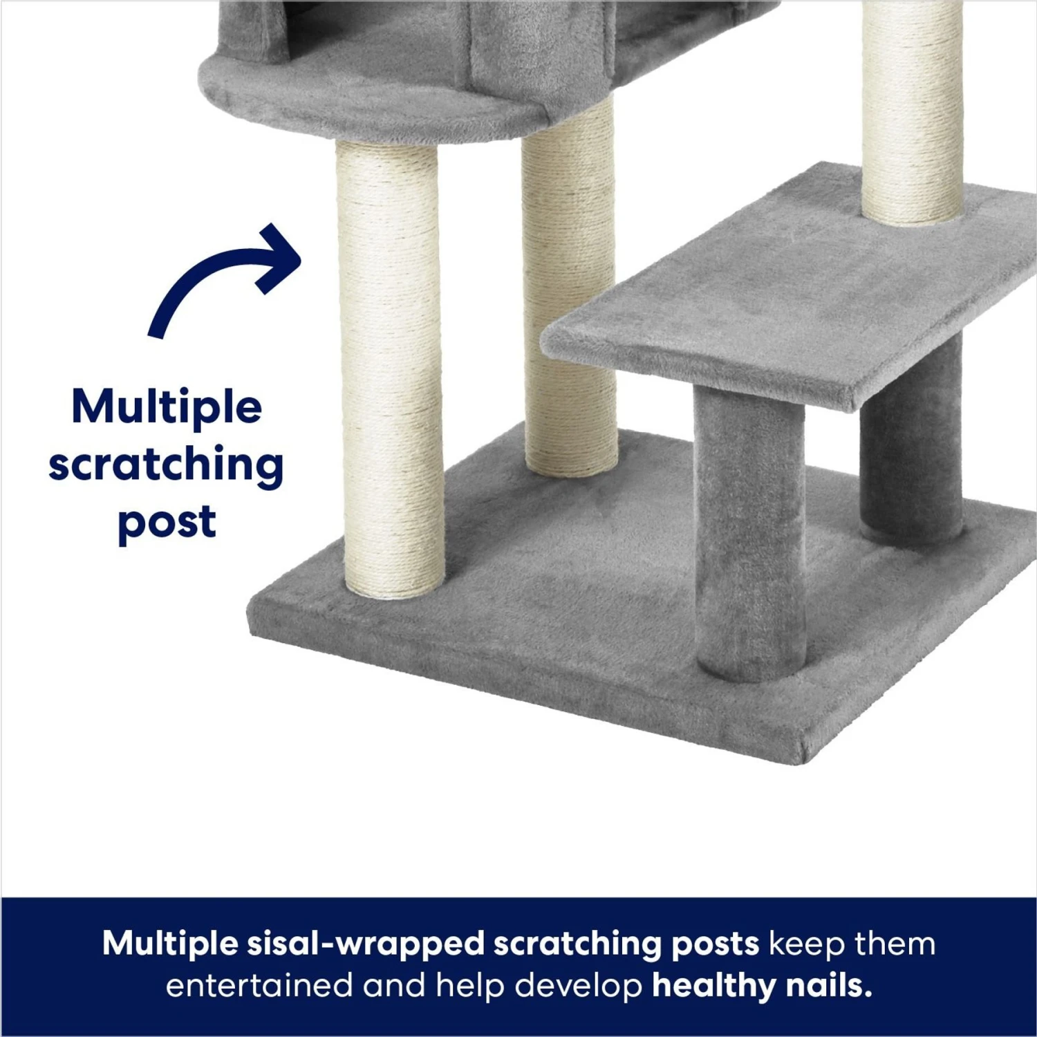 Frisco 48-in Heavy Duty Faux Fur Cat Tree & Condo 4 Frisco 48-in Heavy Duty Faux Fur Cat Tree & Condo - Image 4