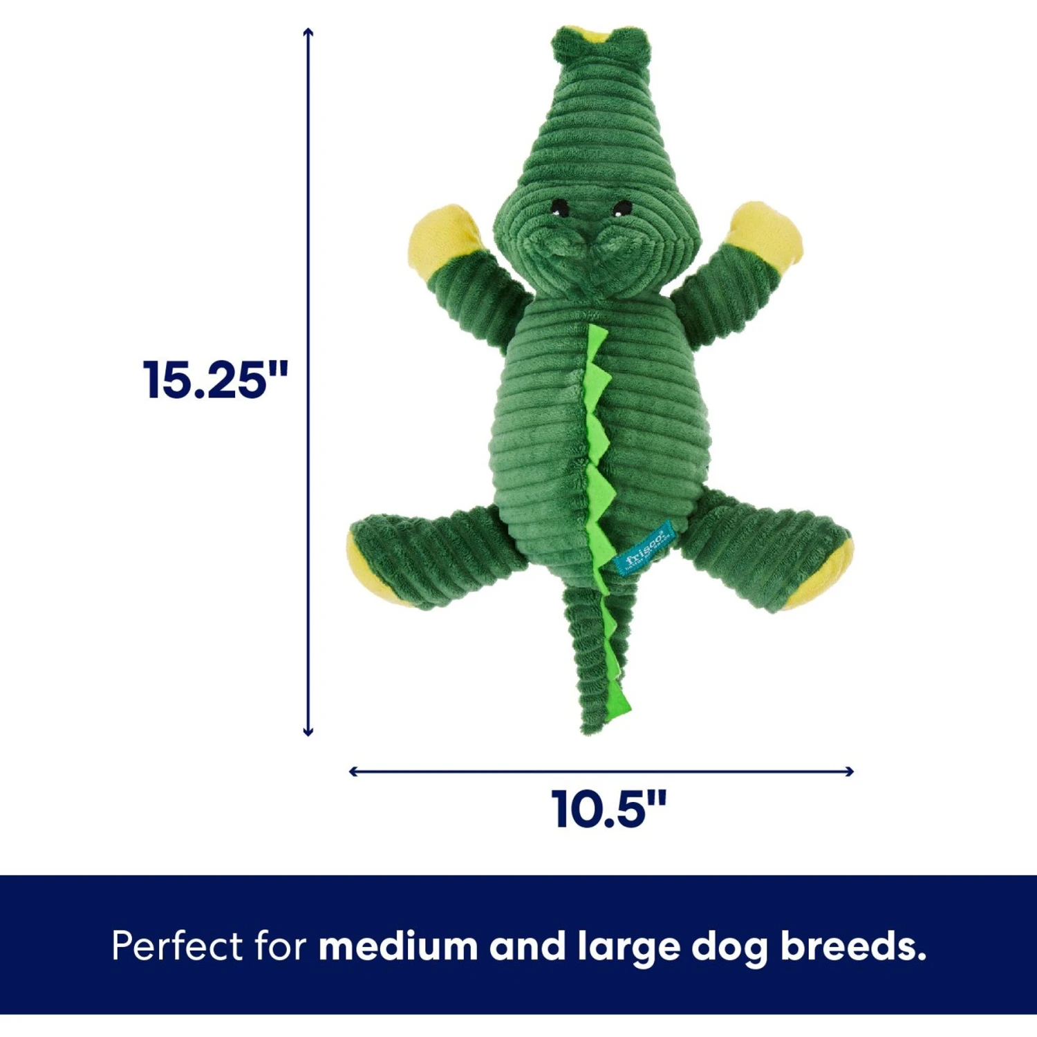 Frisco Alligator Corduroy Plush Squeaky Dog Toy 2 Frisco Alligator Corduroy Plush Squeaky Dog Toy - Image 2