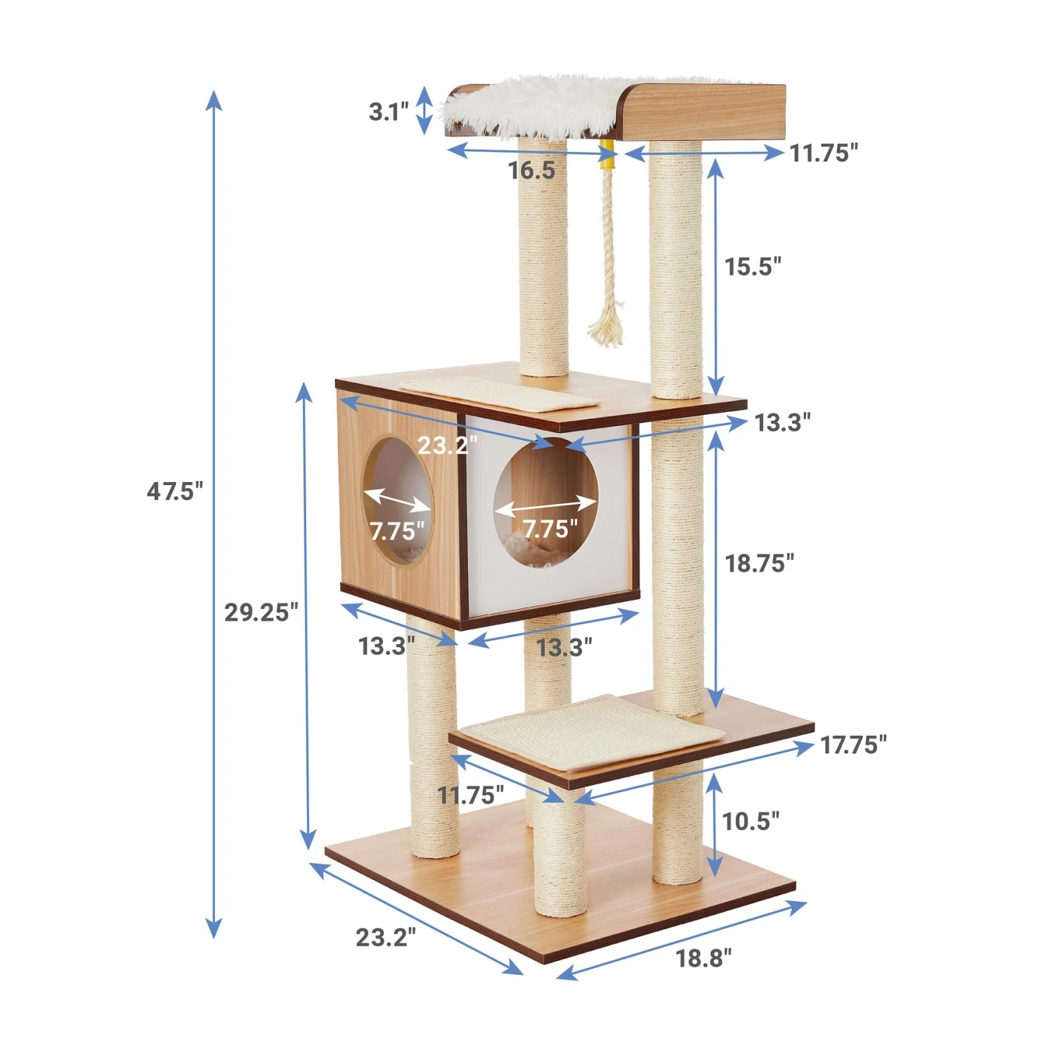 Frisco 47.5-in Modern Cat Tree & Condo 2 Frisco 47.5-in Modern Cat Tree & Condo - Image 2