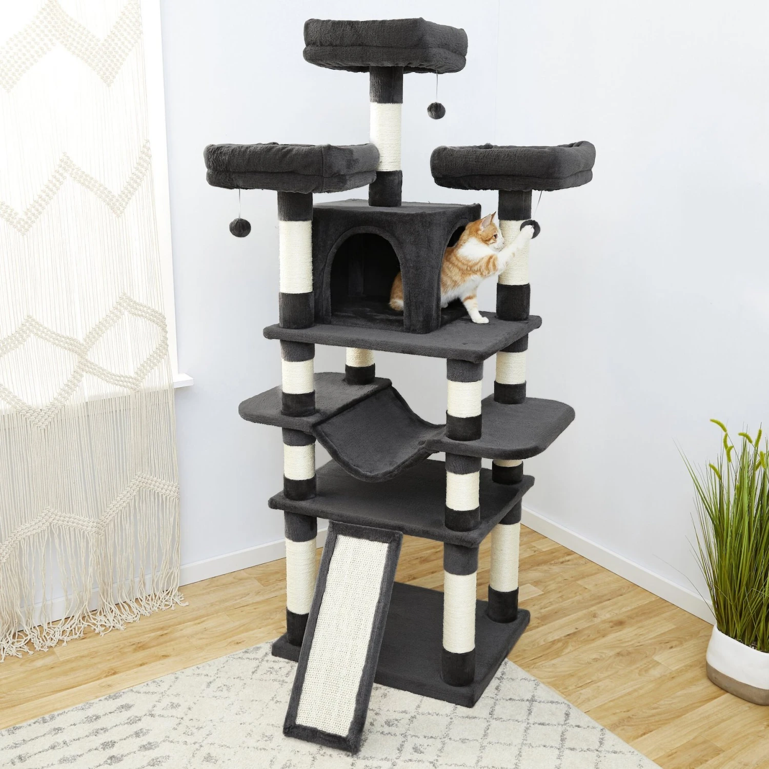 Frisco 68-in Faux Fur Cat Tree & Condo 1 Frisco 68-in Faux Fur Cat Tree & Condo