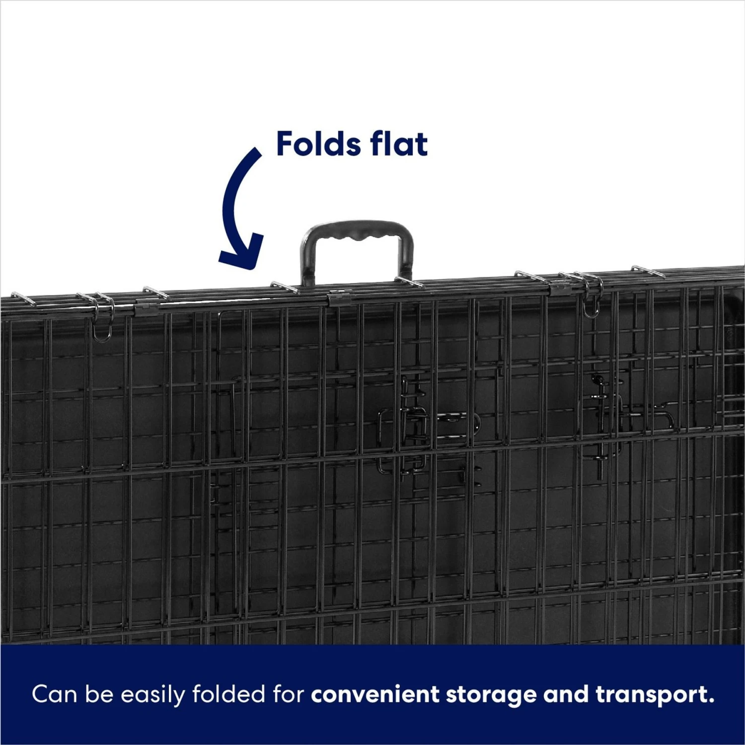 Frisco Heavy Duty Fold & Carry Double Door Collapsible Wire Dog Crate & Mat Kit 4 Frisco Heavy Duty Fold & Carry Double Door Collapsible Wire Dog Crate & Mat Kit - Image 4