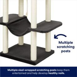 Frisco 73-in Cat Tree With Hammock, Condo, Lounge Basket, Top Perch & Bed -Frisco Sales Store 214384 PT4. AC SS1800 V1667228721