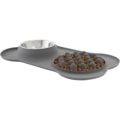 Frisco Silicone Slow Feeder Mat With Stainless Steel Bowl -Frisco Sales Store 215983 PT2. AC SS1800 V1591020078