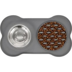 Frisco Silicone Slow Feeder Mat With Stainless Steel Bowl -Frisco Sales Store 215983 PT4. AC SS1800 V1591020085