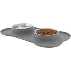 Frisco Silicone Stainless Steel Double Diner Dog & Cat Bowl -Frisco Sales Store 215990 PT2. AC SS1800 V1591020093