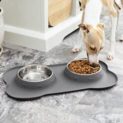 Frisco Silicone Stainless Steel Double Diner Dog & Cat Bowl -Frisco Sales Store 215990 PT7. AC SS1800 V1605658625