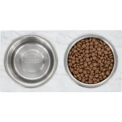 Frisco Marble Print Stainless Steel Double Elevated Dog Bowl 10 Frisco Marble Print Stainless Steel Double Elevated Dog Bowl -Frisco Sales Store 216017 PT4. AC SS1800 V1591020400