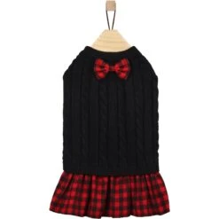 Frisco Plaid Cable Knit Dog & Cat Sweater Dress -Frisco Sales Store 223739 PT4. AC SS1800 V1659727010