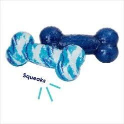 Frisco Retro Denim & Swirl TPR Bone Squeaky Dog Toy -Frisco Sales Store 230341 PT2. AC SS1800 V1695748841