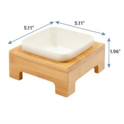 Frisco Square Melamine Dog & Cat Bowl With Bamboo Stand -Frisco Sales Store 232072 PT6. AC SS1800 V1605756717