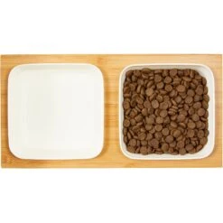 Frisco Square Melamine Dog & Cat Bowl Set With Bamboo Stand -Frisco Sales Store 232076 PT3. AC SS1800 V1605145031