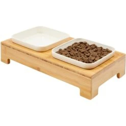 Frisco Square Melamine Dog & Cat Bowl Set With Bamboo Stand -Frisco Sales Store 232076 PT6. AC SS1800 V1684761684