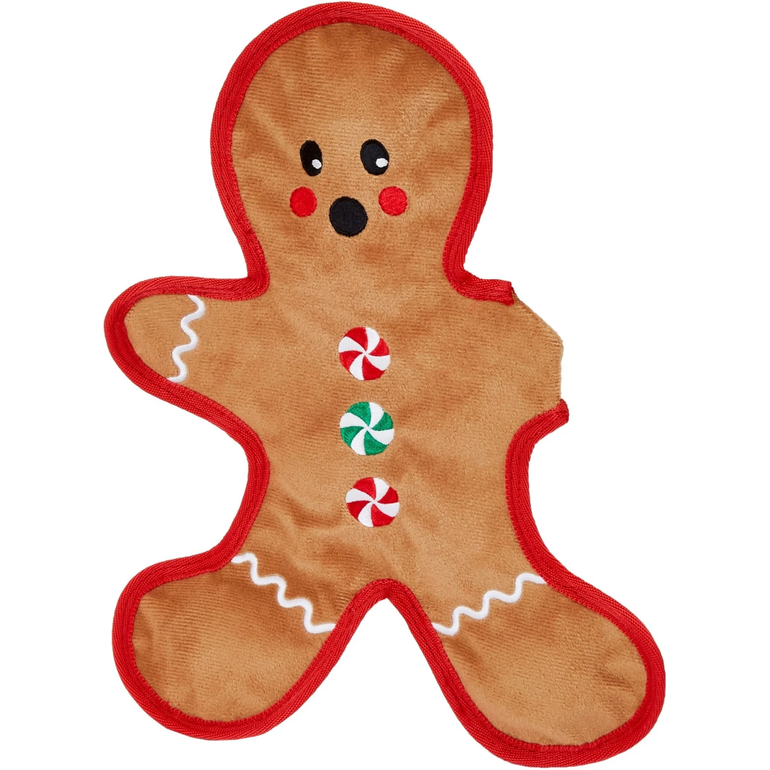 Frisco Holiday Gingerbread Man Flat Plush Squeaky Dog Toy 1 Frisco Holiday Gingerbread Man Flat Plush Squeaky Dog Toy
