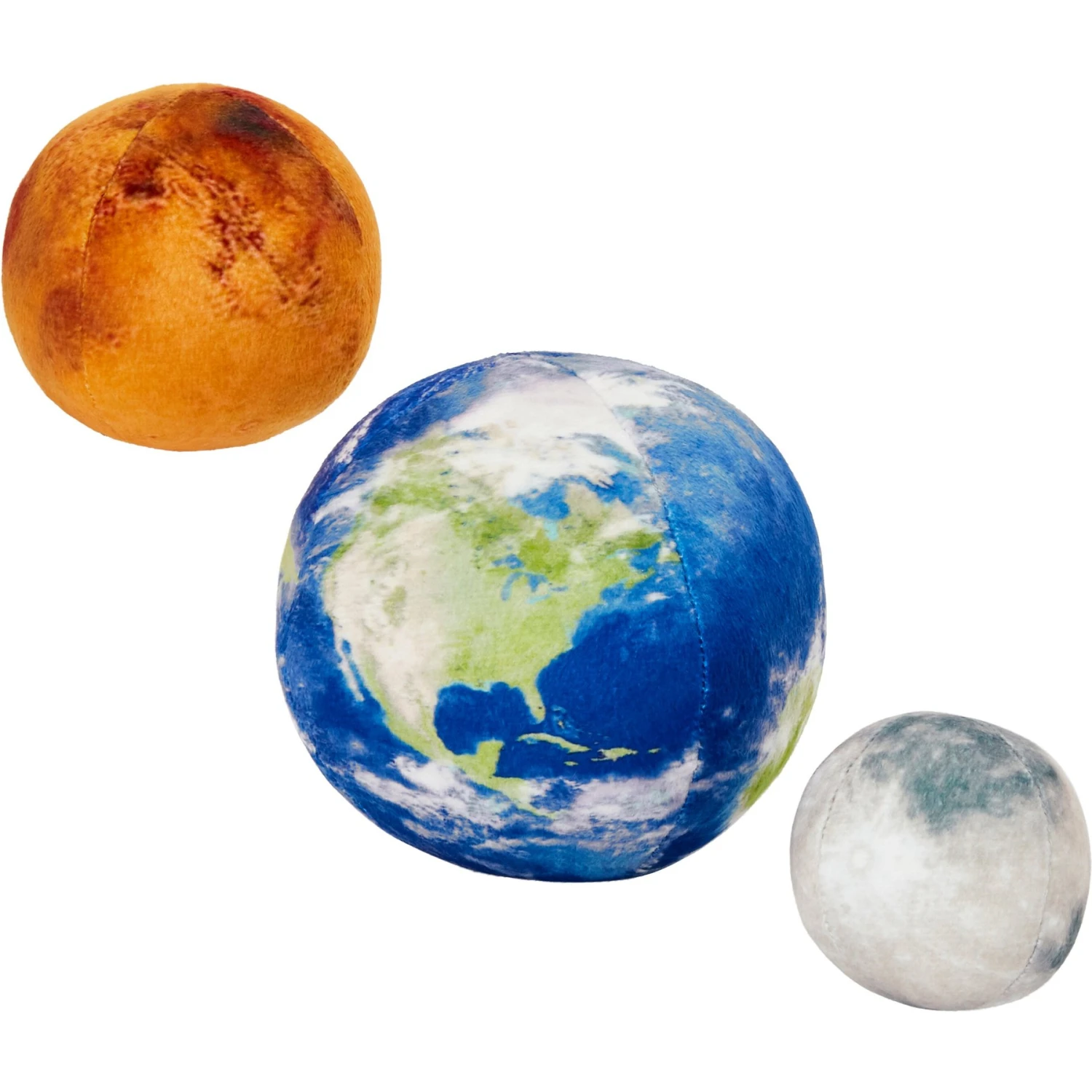 Frisco Earth, Mars, And Moon Plush Squeaky Dog Toy 1 Frisco Earth, Mars, And Moon Plush Squeaky Dog Toy