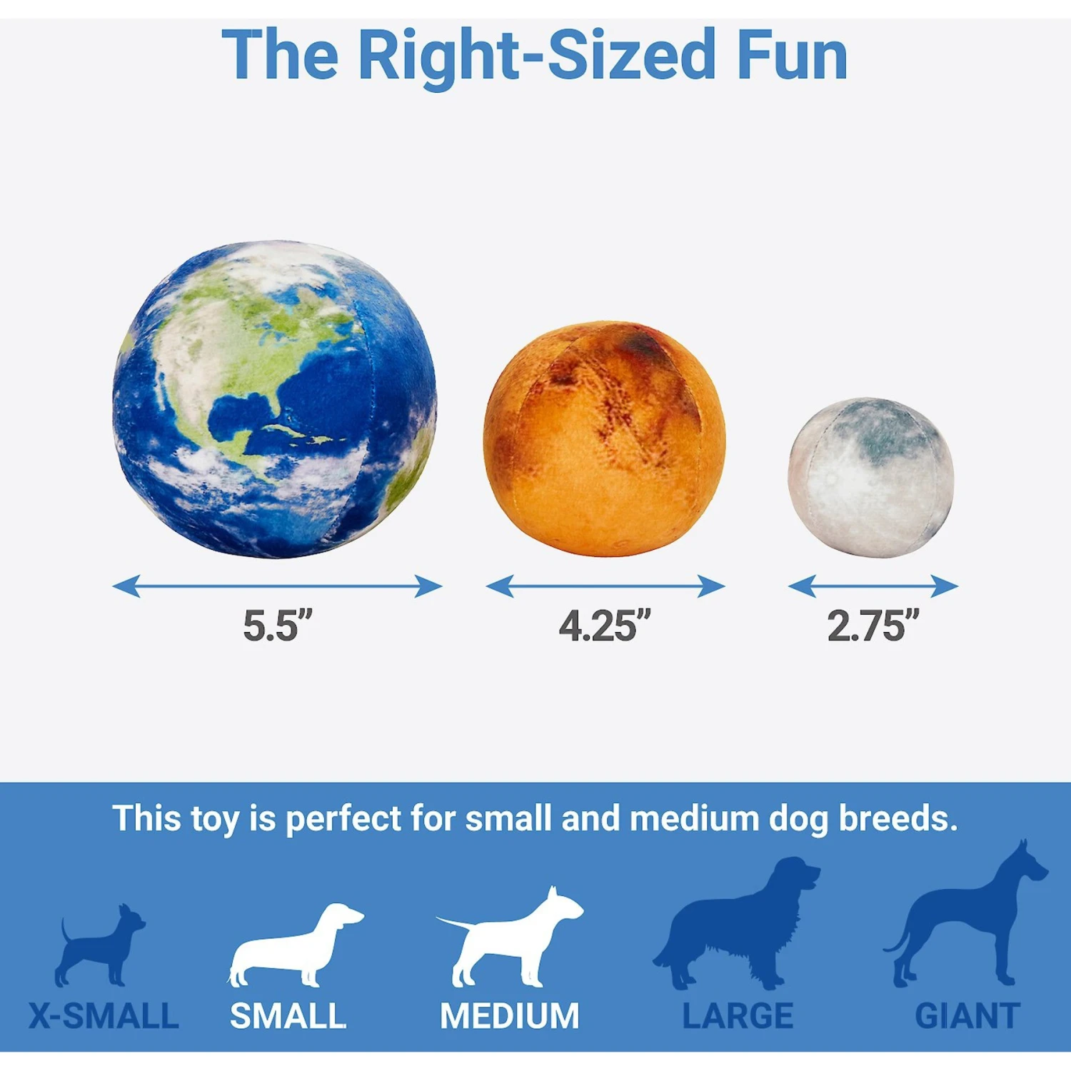 Frisco Earth, Mars, And Moon Plush Squeaky Dog Toy 2 Frisco Earth, Mars, And Moon Plush Squeaky Dog Toy - Image 2