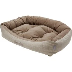 Frisco Rectangular Personalized Bolster Dog Bed W/Removable Cover, Beige, Large -Frisco Sales Store 234948 PT2. AC SS1800 V1600206988