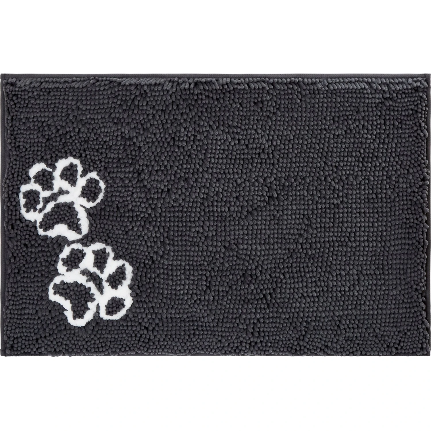 Frisco Microfiber Chenille Paw Print Dog & Cat Mat, Dark Gray 1 Frisco Microfiber Chenille Paw Print Dog & Cat Mat, Dark Gray