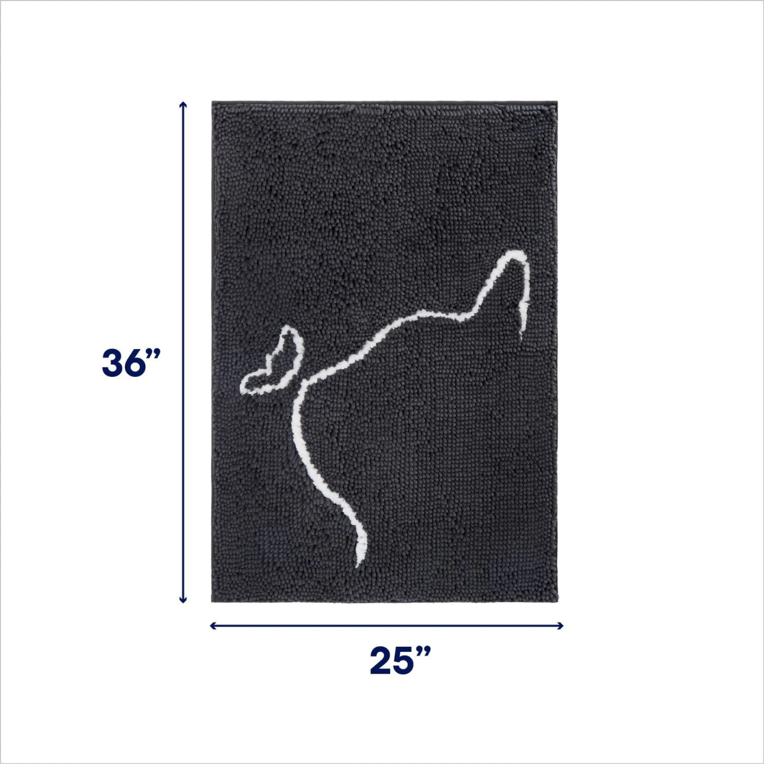 Frisco Microfiber Chenille Cat Silhouette Litter Mat 2 Frisco Microfiber Chenille Cat Silhouette Litter Mat - Image 2