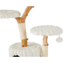 Frisco Natural Wood Modern Cat Tree With Toy, Ivory, Large -Frisco Sales Store 236563 PT4. AC SS1800 V1615987629