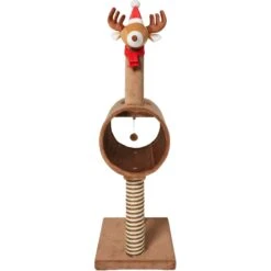Frisco Holiday 52.3-in Reindeer Cat Scratching Post & Tunnel -Frisco Sales Store 236569 PT3. AC SS1800 V1601332856