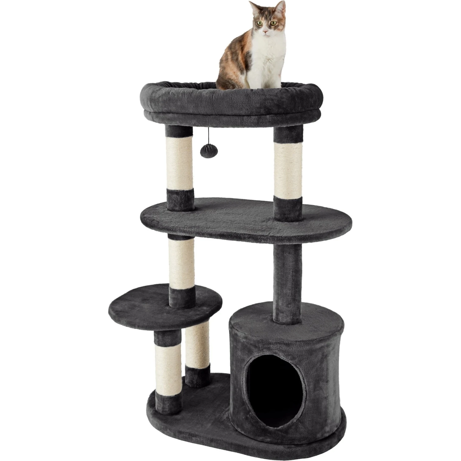 Frisco 48.25-in Heavy Duty Faux Fur Cat Tree & Condo 3 Frisco 48.25-in Heavy Duty Faux Fur Cat Tree & Condo - Image 3