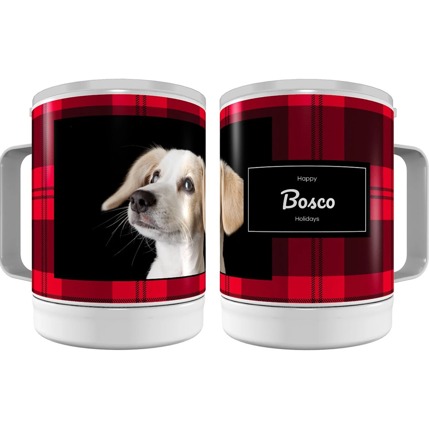 Frisco Plaid Insulated Personalized Mug, 10-oz 1 Frisco Plaid Insulated Personalized Mug, 10-oz