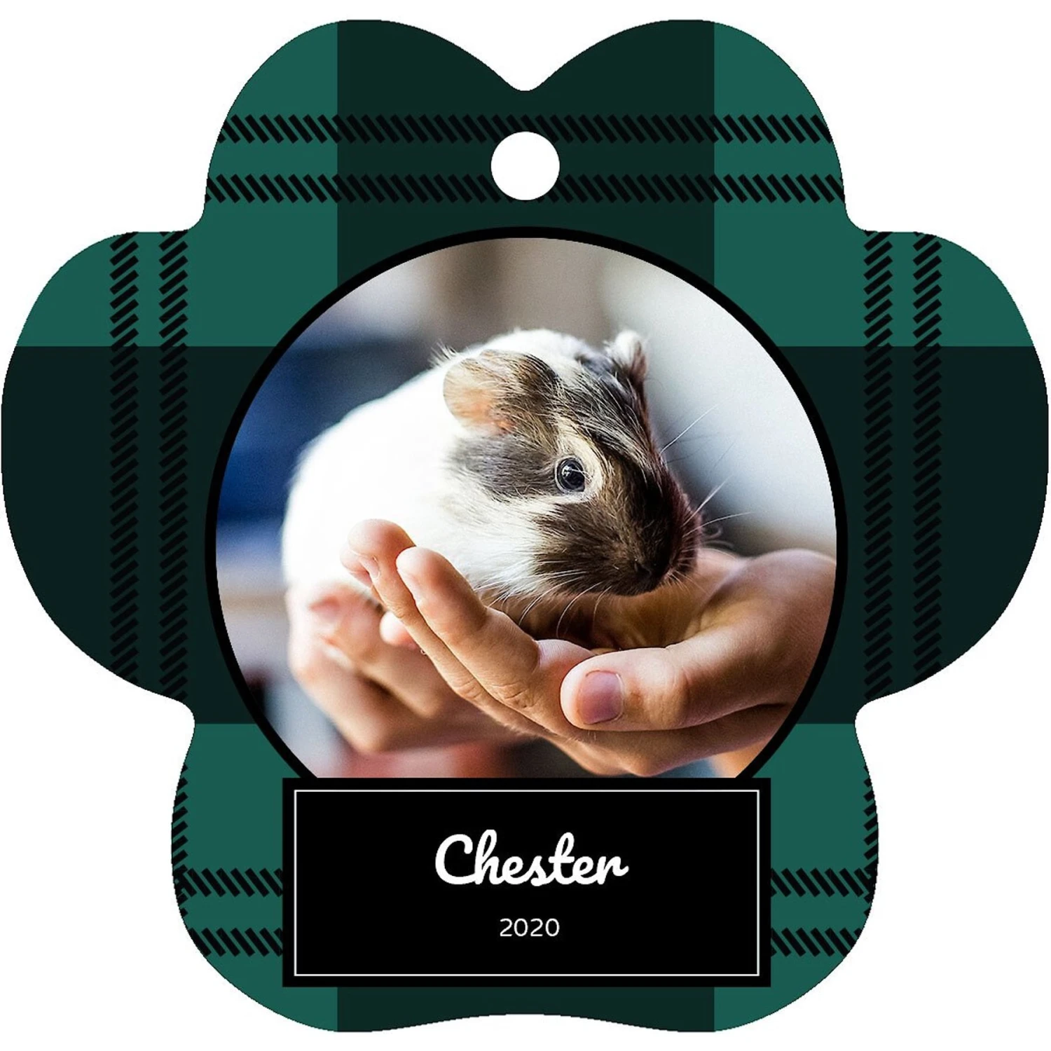 Frisco Plaid Paw Shape Metal Personalized Dog & Cat Holiday Ornament 3 Frisco Plaid Paw Shape Metal Personalized Dog & Cat Holiday Ornament - Image 3