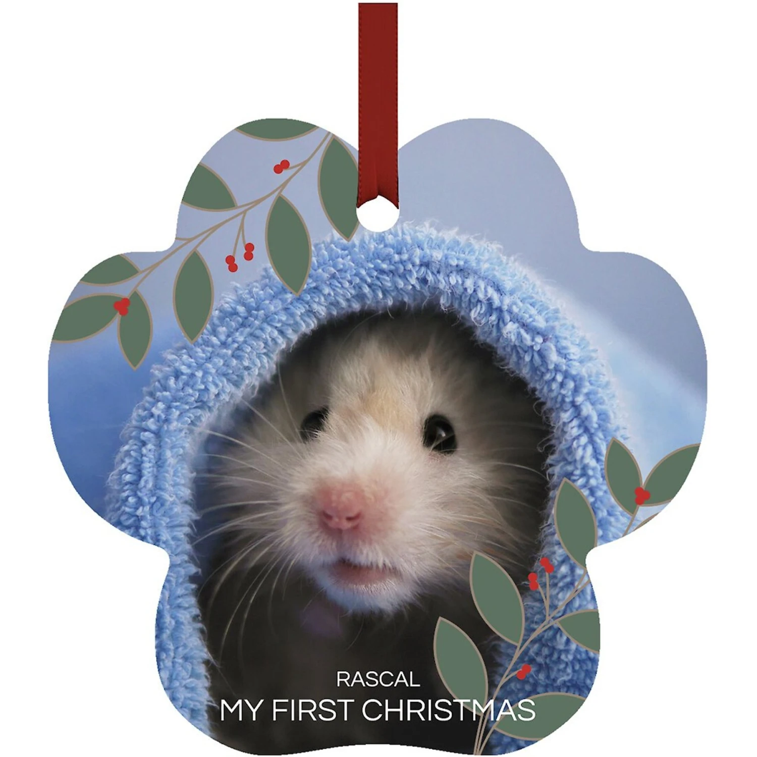 Frisco "My First Christmas" Paw Shape Metal Personalized Dog & Cat Holiday Ornament 1 Frisco "My First Christmas" Paw Shape Metal Personalized Dog & Cat Holiday Ornament