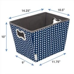 Frisco Rectangle Collapsible Pet Toy Storage Bin, Navy Herringbone 8 Frisco Rectangle Collapsible Pet Toy Storage Bin, Navy Herringbone -Frisco Sales Store 250574 PT2. AC SS1800 V1613772984