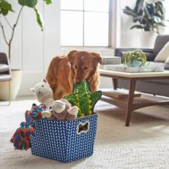 Frisco Rectangle Collapsible Pet Toy Storage Bin, Navy Herringbone 9 Frisco Rectangle Collapsible Pet Toy Storage Bin, Navy Herringbone -Frisco Sales Store 250574 PT3. AC SS1800 V1615572218