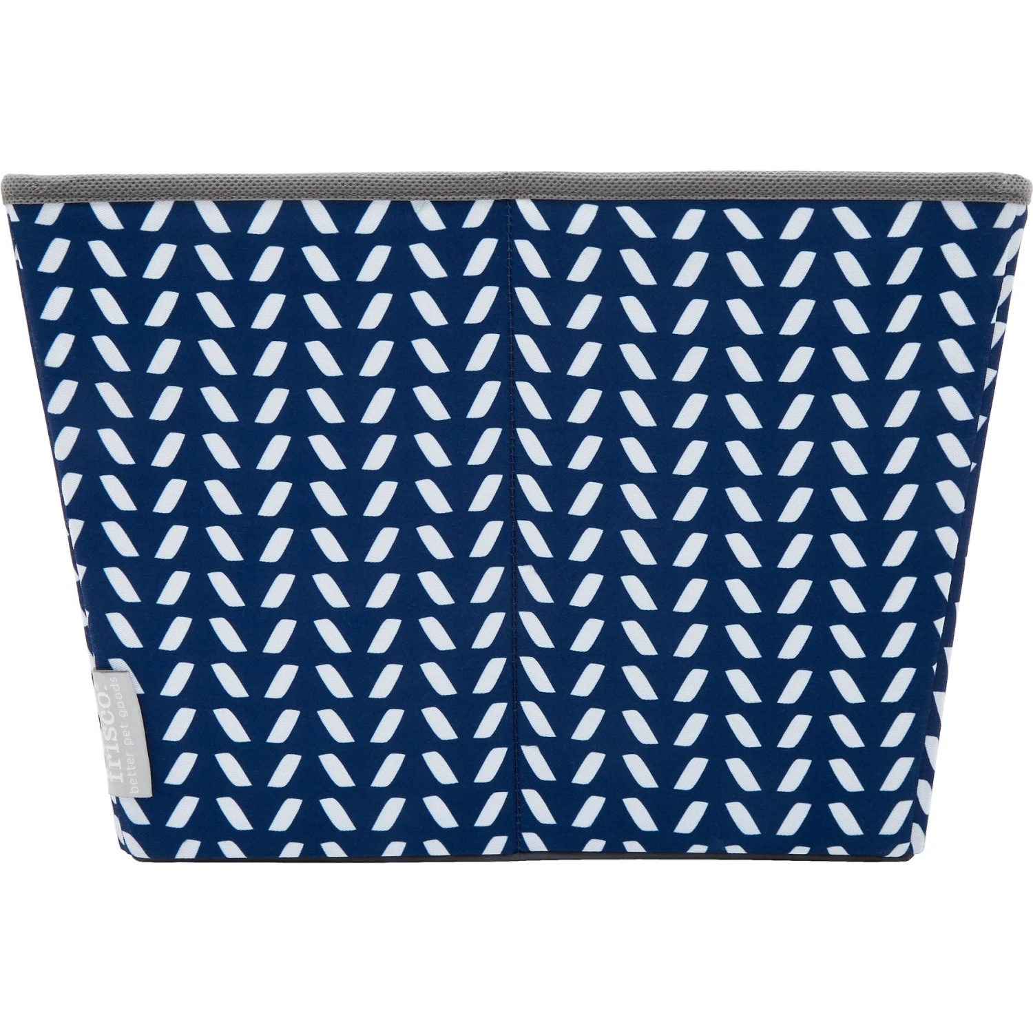 Frisco Rectangle Collapsible Pet Toy Storage Bin, Navy Herringbone 6 Frisco Rectangle Collapsible Pet Toy Storage Bin, Navy Herringbone - Image 6