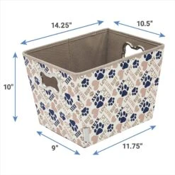 Frisco Rectangle Collapsible Pet Toy Storage Bin, Tan Novelty Paws -Frisco Sales Store 250581 PT2. AC SS1800 V1613773601