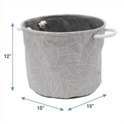 Frisco Round Collapsible Pet Toy Storage Bin, Gray Basket Weave 6 Frisco Round Collapsible Pet Toy Storage Bin, Gray Basket Weave -Frisco Sales Store 250585 PT2. AC SS1800 V1613774793