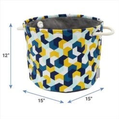 Frisco Round Collapsible Pet Toy Storage Bin, Yellow Geometric 6 Frisco Round Collapsible Pet Toy Storage Bin, Yellow Geometric -Frisco Sales Store 250587 PT2. AC SS1800 V1613774811