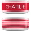 Frisco Preppy Stripes Ceramic Personalized Dog & Cat Bowl